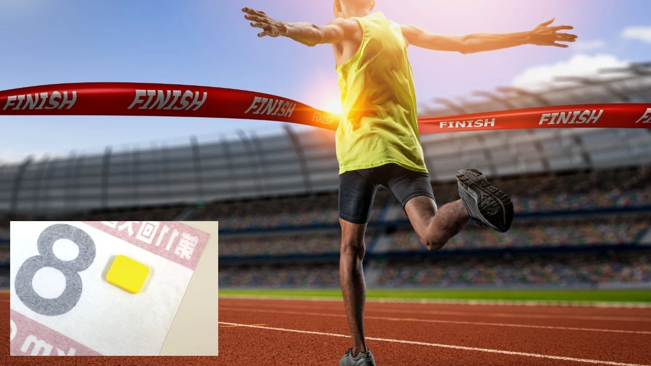 r-tag02をゼッケンに取り付け